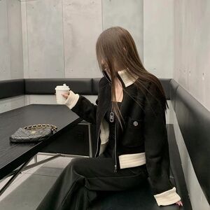 Black and White Jacket with Chain Detail